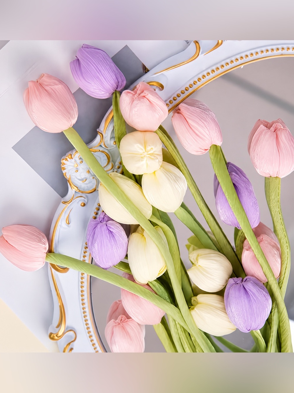 6-Piece Tulip Curtain Tiebacks | Floral Curtain Holdbacks | Pastel Home Decor
